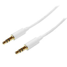 Load image into Gallery viewer, 6ft White Slim 3.5mm x 3.5mm Stereo Audio Cable | Aux Stereo | Male to Male Headphone Cable