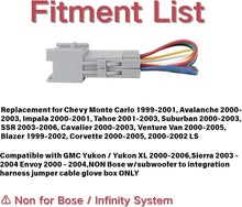 Load image into Gallery viewer, Factory Amp Bypass 2000-2001 Chevy Monte Carlo Impala Adapter Wire for Amplifier Integration Harness