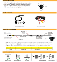 Load image into Gallery viewer, Universal Bullet Backup Cam w Guide Lines | Flush-Mount | Horizontal | Under Lip