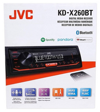 Load image into Gallery viewer, JVC KD-X260BT Built-in Bluetooth, AM/FM, USB, MP3, Pandora, Spotify, iHeart Radio Digital media receiver, Works with Apple and Android Phones, iPod/iPhone Music Playback