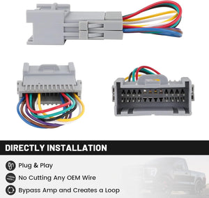 Factory Amp Bypass 2000-2001 Chevy Monte Carlo Impala Adapter Wire for Amplifier Integration Harness