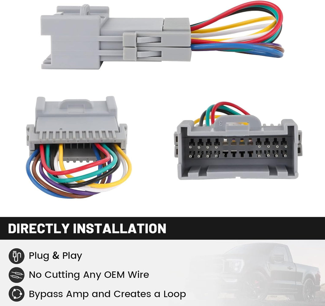 Factory Amp Bypass 2000-2001 Chevy Monte Carlo Impala Adapter Wire for Amplifier Integration Harness
