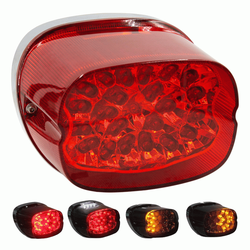 Harley Davidson 1999-2013 Red LED Replacement Tail Light with Turn Signals | BC-HDTL3