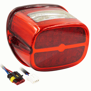 Harley Davidson 1999-2009 Red OE Style LED Replacement Tail Light w Turn Signals | BC-HDTL7