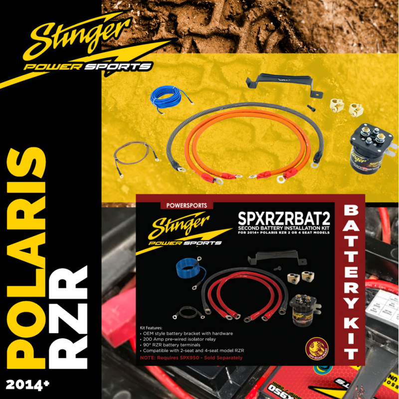 Stinger SPXRZRBAT2 Second Battery Install Kit for 2014-Up Polaris RZR Isolator