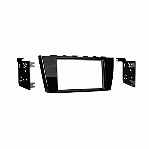 Carxtc Double Din Install Car Stereo Dash Kit for a Aftermarket Radio Fits 2014-2015 Mitsubishi Mirage, Mirage G4 Trim Bezel is Painted Gloss Gray Non Navigation Replacement