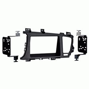 Carxtc Double Din Install Car Stereo Dash Kit for a Aftermarket Radio Fits 2011-2013 Kia Optima Trim Bezel is Painted Matte Black
