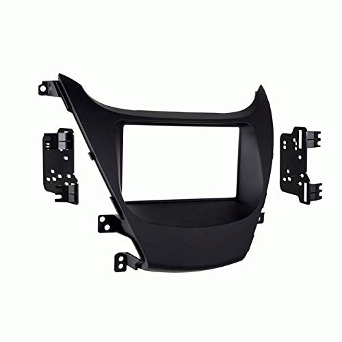 Carxtc Double Din Install Car Stereo Dash Kit for a Aftermarket Radio Fits 2014-2016 Hyundai Elantra Trim Bezel is Painted Black