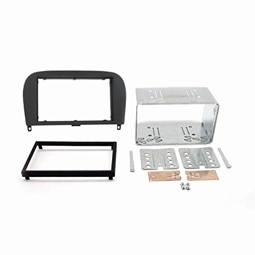 Carxtc Double Din Install Car Stereo Dash Kit for a Aftermarket Radio Fits 2003-2008 Mercedes SL-Class Trim Bezel is Painted Black