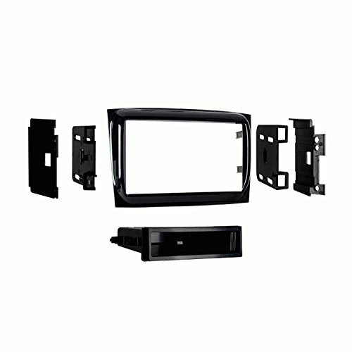 Carxtc Double or Single Din Install Car Stereo Dash Kit for a Aftermarket Radio Fits 2015-2020 Ram ProMaster City Trim Bezel is Gloss Black