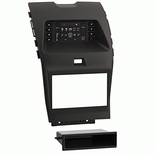 Carxtc Double or Single Din Install Car Stereo Dash Kit, Electronic Harness and Antenna Adapter for a Aftermarket Radio Fits 2015-2020 Ford Edge Trim Bezel is Charcoal