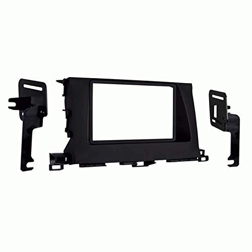 Carxtc Double Din Install Car Stereo Dash Kit for a Aftermarket Radio Fits 2014-2019 Toyota Highlander Trim Bezel is Painted Black