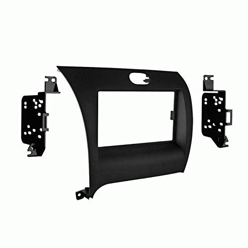 Carxtc Double Din Install Car Stereo Dash Kit for a Aftermarket Radio Fits 2017-2018 Kia Forte, Forte 5 Trim Bezel is Painted Matte Black Replace Navigation