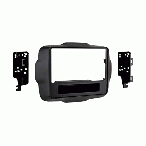 Carxtc Double Din Install Car Stereo Dash Kit for a Aftermarket Radio Fits 2018-2019 Jeep Renegade Altitude, Latitude, Limited, Trailhawk, Sport Trim Bezel is Painted Scratch Resistant Matte Black