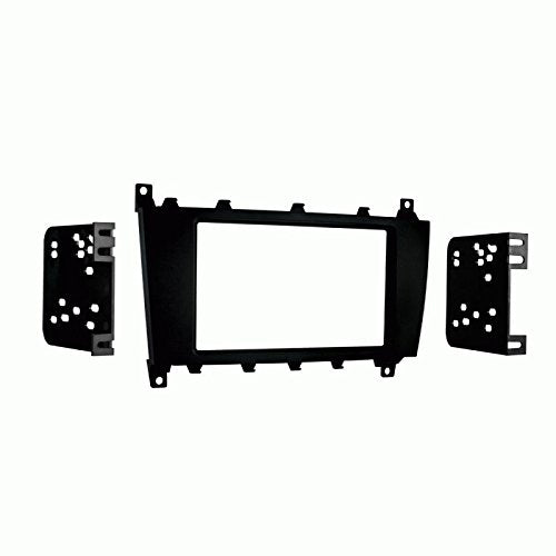 Carxtc Double Din Install Car Stereo Dash Kit for a Aftermarket Radio Fits 2005-2007 Mercedes C-Class Trim Bezel is Painted Matte Black