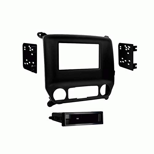 Carxtc Double or Single Din Install Car Stereo Dash Kit for a Aftermarket Radio Fits 2014 Chevrolet Silverado 1500 w/ 4.2