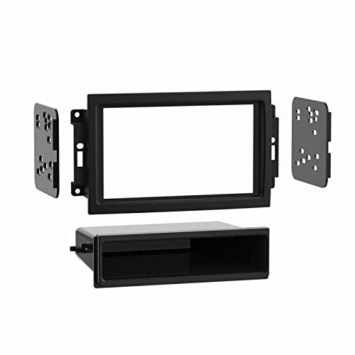 Carxtc Double or Single Din Install Car Stereo Dash Kit for a Aftermarket Radio Fits 2007-2008 Jeep Patriot Trim Bezel is Black Y
