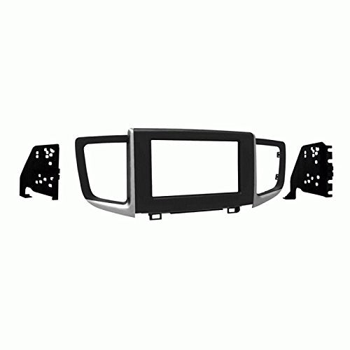 Carxtc Double Din Install Car Stereo Dash Kit for a Aftermarket Radio Fits 2017-2019 Honda Ridgeline W/O Touchscreen Trim Bezel is Painted Matte Black