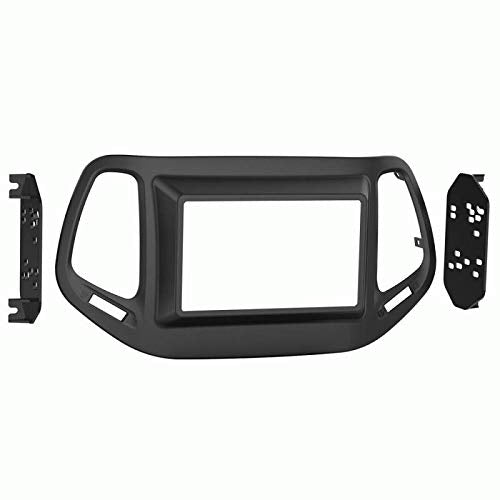 Carxtc Double Din Install Car Stereo Dash Kit for a Aftermarket Radio Fits 2017.5-2018 Jeep Compass Sport Trim Trim Bezel is Painted Scratch-Resistant Matte Black
