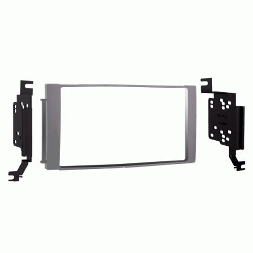 Carxtc Double Din Install Car Stereo Dash Kit for a Aftermarket Radio Fits 2008 Hyundai Santa Fe Trim Bezel is Painted Silver Non Navigation Replacement