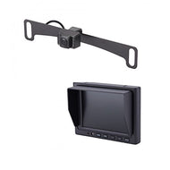 EchoMaster KLI5E Car Backup camera kit includes LICENSE PLATE CAMERA (MOUNTS BEHIND) (PCAM-10I-N) and 5 inch GLASS MOUNT MONITOR (PMON-50-FM)