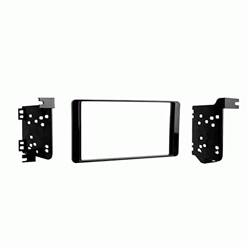Carxtc Double Din Install Car Stereo Dash Kit for a Aftermarket Radio Fits 2014-2019 Mitsubishi Outlander Trim Bezel is Painted High Gloss Black