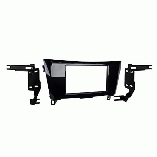 Carxtc Double Din Install Car Stereo Dash Kit for a Aftermarket Radio Fits 2017-2019 Nissan Rogue Sport Trim Bezel is Painted High Gloss Black Metallic