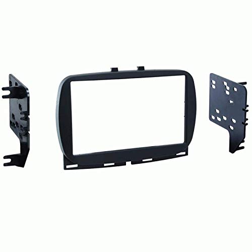 Carxtc Double Din Install Car Stereo Dash Kit for a Aftermarket Radio Fits 2016-2019 Fiat 500, 500C, 500e Trim Bezel is Painted Scratch Resistant Matte Black