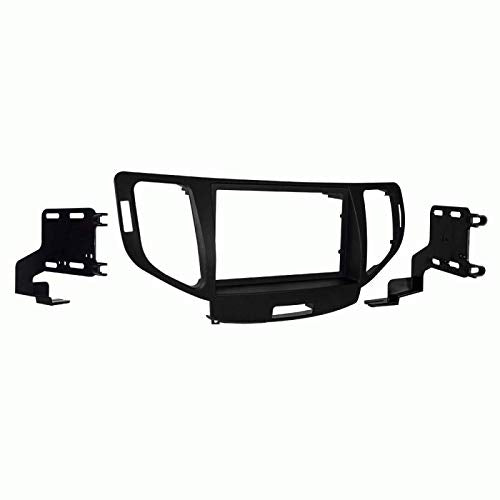 Carxtc Double Din Install Car Stereo Dash Kit for a Aftermarket Radio Fits 2009-2014 Acura TSX Trim Bezel is Painted Charcoal Grey Non Navigation Replacement