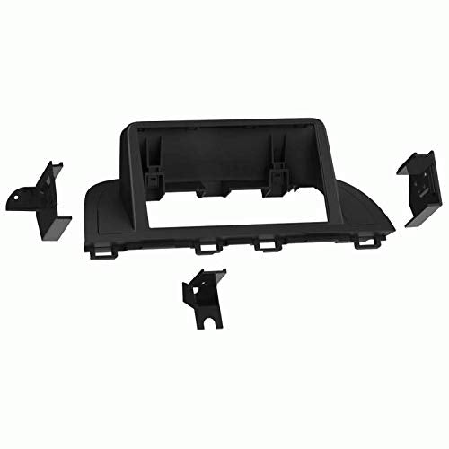 Carxtc Double Din Install Car Stereo Dash Kit for a Aftermarket Radio Fits 2014-2018 Mazda Mazda3 Trim Bezel is Painted Matte Black