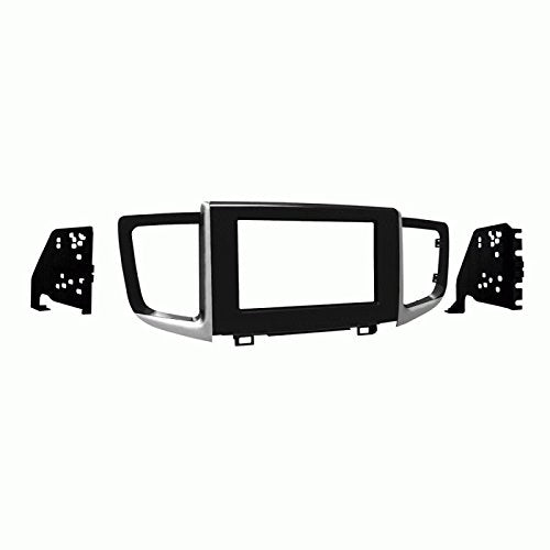 Carxtc Double Din Install Car Stereo Dash Kit for a Aftermarket Radio Fits 2016-2018 Honda Pilot Trim Bezel is Painted Gloss Black Replace Navigation