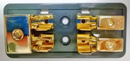 CARXTC AGU Fuse Block Holds 2 fuses Gold Colored (2 or 4 Gauge Input, 8 Gauge Output)