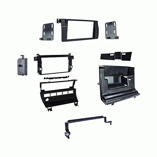 Carxtc Double Din Install Car Stereo Dash Kit for a Aftermarket Radio Fits 2002-2005 BMW 3 Series 5 Separate Buttons Trim Bezel is Painted Matte Black