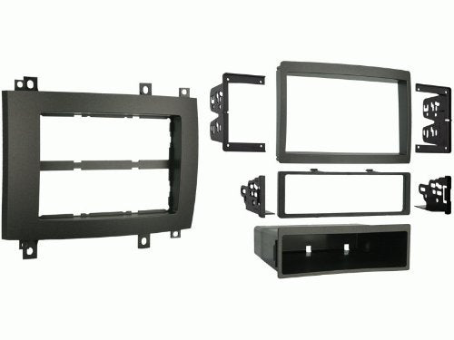 Carxtc Double or Single Din Install Car Stereo Dash Kit for a Aftermarket Radio Fits 2003-2007 Cadillac CTS Trim Bezel is Grey