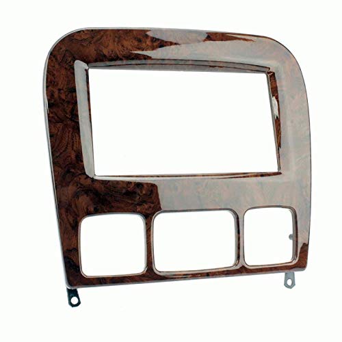 Carxtc Double Din Install Car Stereo Dash Kit for a Aftermarket Radio Fits 2003-2006 Mercedes S-Class Trim Bezel is Finished in Wood-Tone