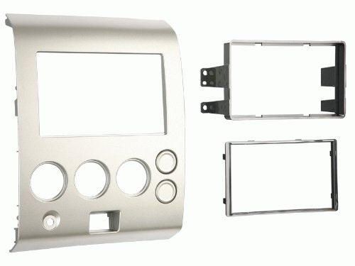 Carxtc Double Din Install Car Stereo Dash Kit for a Aftermarket Radio Fits 2004-2007 Nissan Titan Trim Bezel is Painted SilverÂ  Non Navigation Replacement