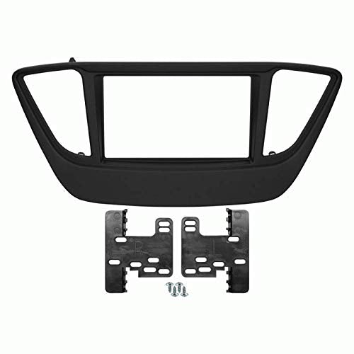 Carxtc Double Din Install Car Stereo Dash Kit for a Aftermarket Radio Fits 2018-2020 Hyundai Accent Trim Bezel is Painted Matte Black