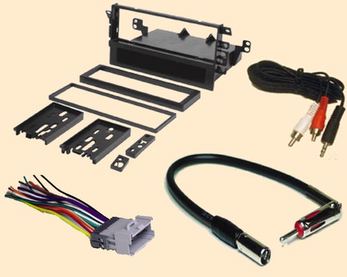 Radio Stereo Install Single Din Dash Kit + wire harness + antenna adapter for Chevy Chevrolet Tracker 2000 2001 2002 2003 2004 and Suzuki Grand Vitara 00 01 02
