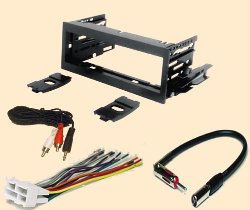 Carxtc Fits Cadillac Escalade 1999 2000 2001 2002, Stereo Wiring Harness, Dash Install Kit Faceplate, with FM Antenna Adaptor (Combo Complete Aftermarket Stereo Wire and Install Kit)