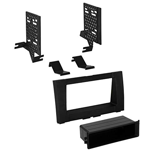 Carxtc Stereo Install Dash Kit Single and Double Din Fits Toyota Tundra 2014-2018 Black Kit