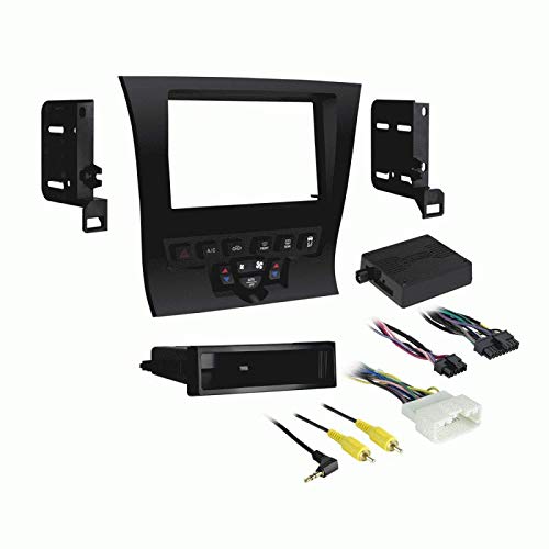 Carxtc Double or Single Din Install Car Stereo Dash Kit, Electronic Harness and Antenna Adapter for a Aftermarket Radio Fits 2011-2014 Chrysler 300, 300C Trim Bezel is Black