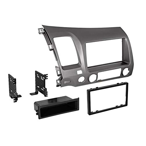 Carxtc Stereo Install Dash Double Din or Single Din Radio Fits Honda Civic 2006-2011 Painted Metallic Taupe