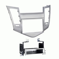 Carxtc Double or Single Din Install Car Stereo Dash Kit for a Aftermarket Radio Fits 2011-2015 Chevrolet Cruze w/Color Screen Trim Bezel is Silver