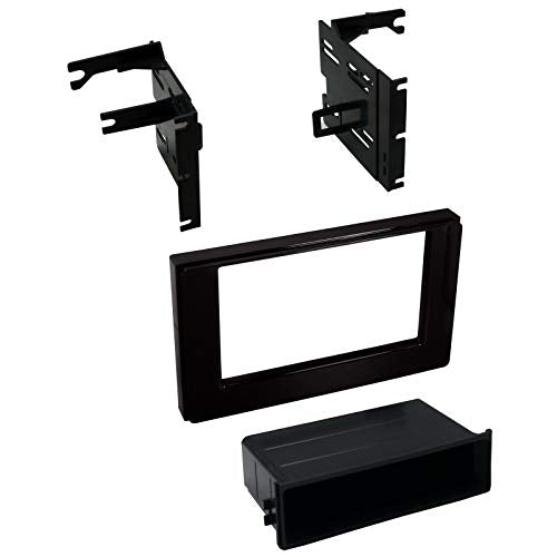 Carxtc Stereo Install Dash Kit Single and Double Din Fits Toyota Corolla 2017-2019 Gloss Black Finish