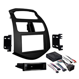 Metra 99-3309B Single/Double DIN Stereo Install Dash Kit for 2013- 2015 Chevy Spark (Black)