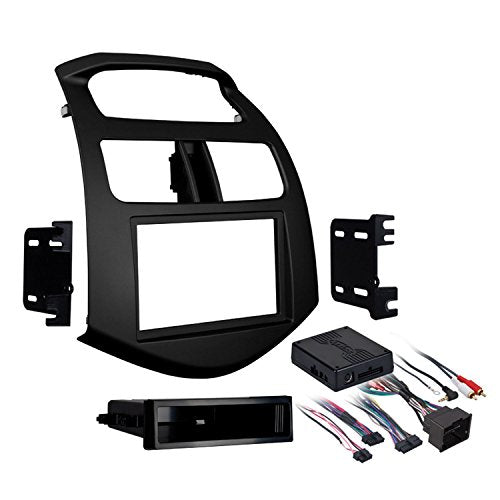 Metra 99-3309B Single/Double DIN Stereo Install Dash Kit for 2013- 2015 Chevy Spark (Black)