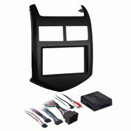 Carxtc Double or Single Din Install Car Stereo Dash Kit, Electronic Harness and Antenna Adapter for a Aftermarket Radio Fits 2012-2016 Chevrolet Sonic Trim Bezel is Grey