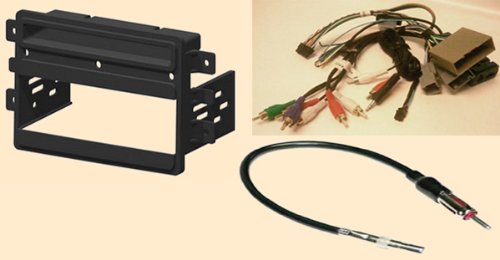 Radio Stereo Install Dash Kit Single din + Steering Control Wiring + canbus Wire Harness + Antenna Adapter for Lincoln Navigator with Base CD6 Radio 2007 2008 2009 2010 2011 2012