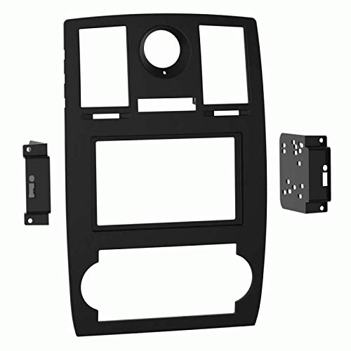 Carxtc Double or Single Din Install Car Stereo Dash Kit for a Aftermarket Radio Fits 2005-2007 Chrysler 300, 300C Trim Bezel is Matte Black Y