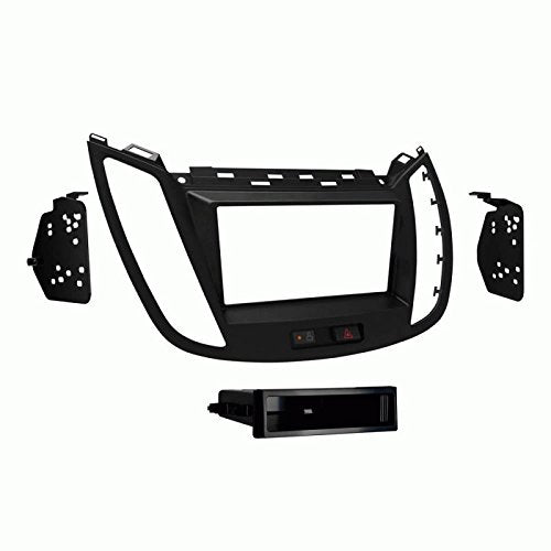 Carxtc Double or Single Din Install Car Stereo Dash Kit for a Aftermarket Radio Fits 2019 Ford Escape S Trim Trim Bezel is Matte Black